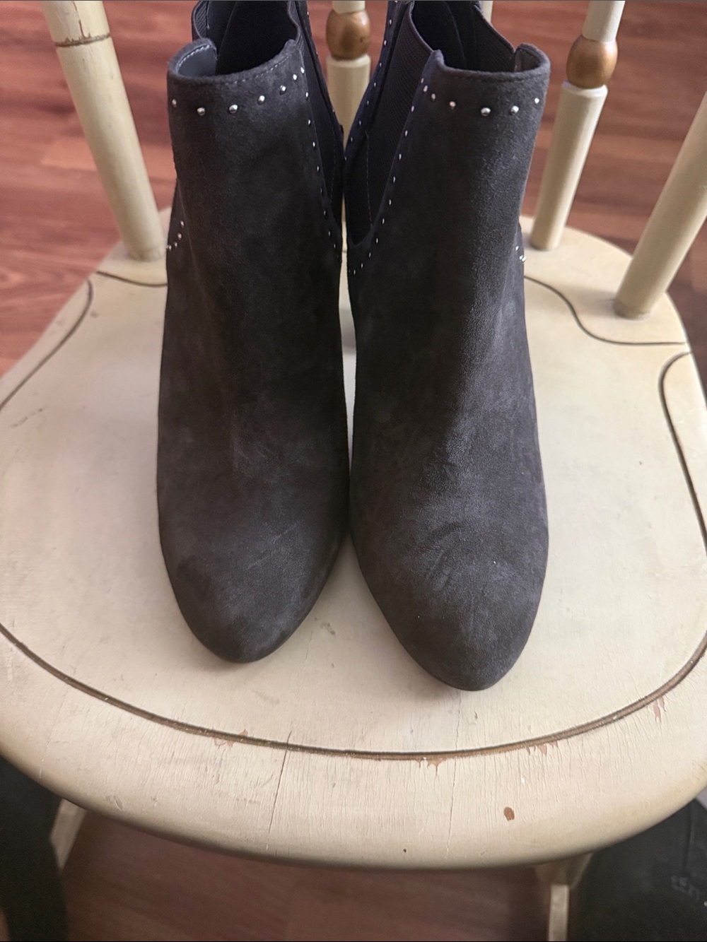 Ralph Lauren Brown Suede Studded Ankle Booties